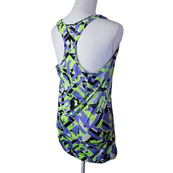 Xersion Fitness Tank Top Activewear Racerback Geometric Blue Green Women XL Neon - Picture 5 of 10
